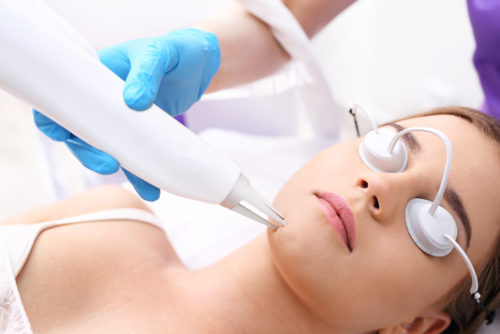 facial treatment patient