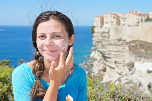 using sunscreen